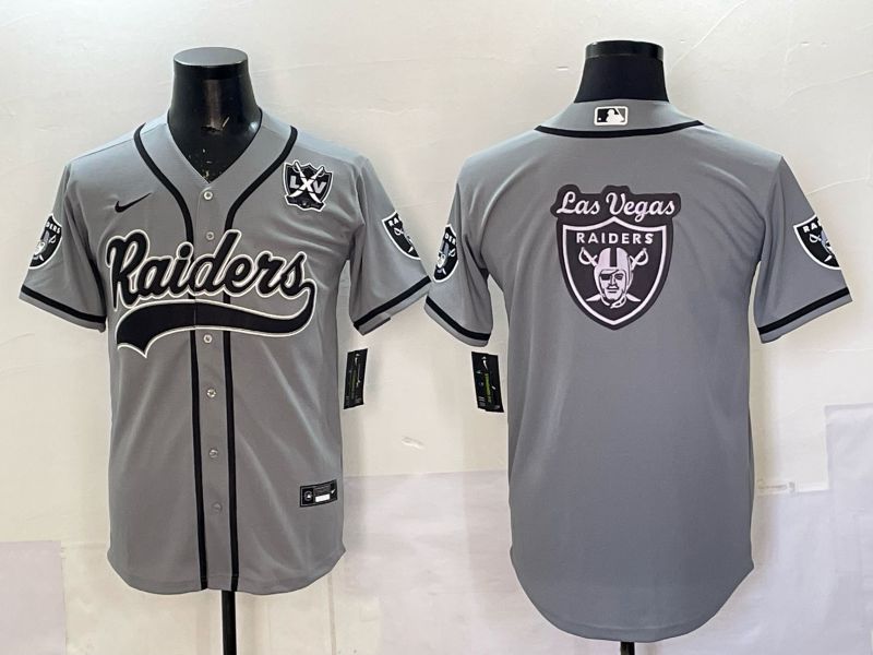 Men 2025 Oakland Raiders Blank Grey 3th generation Joint Name Nike Limited NFL Jersey style 071->oakland raiders->NFL Jersey